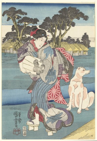 La rivière Toi Tama dans la province de Settsu - Utagawa Kuniyoshi