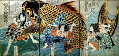 Iwai Kumesaburō II en tant que Katsushika no Ojū - Utagawa Kuniyoshi