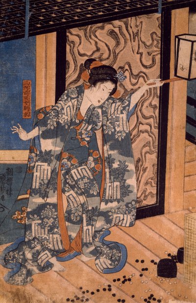 Nareginu, fille de Mikawa no Zenji, par Utagawa Kuniyoshi - Utagawa Kuniyoshi