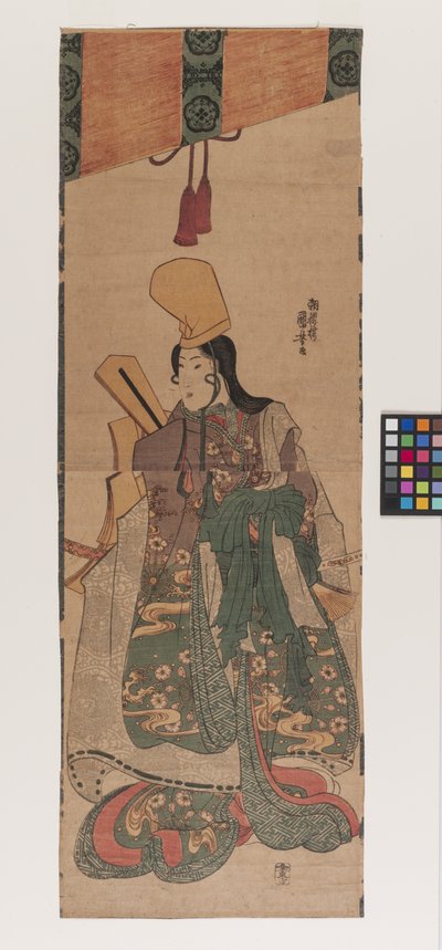 Sans titre; titre donné : Shirabyōshi sous le sudare (Sudare shita no shirabyōshi), vers 1840 - Utagawa Kuniyoshi