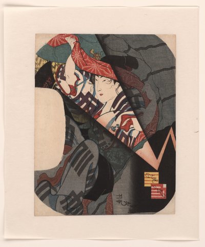 Chercher un abri pendant une averse soudaine le soir - Utagawa Sadahide