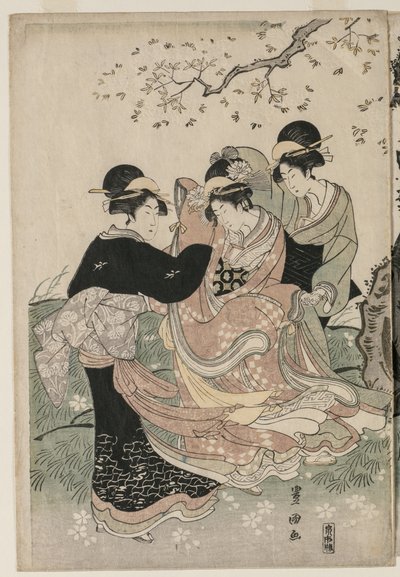 Fleurs de cerisier dans le vent - Utagawa Toyokuni