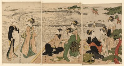 Sortie en bord de mer - Utagawa Toyokuni I