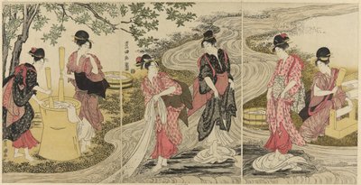 Lavage de linge dans un ruisseau - Utagawa Toyokuni I