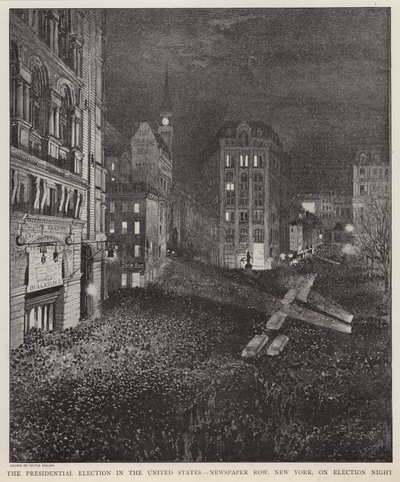 Newspaper Row, New York City, la nuit de l