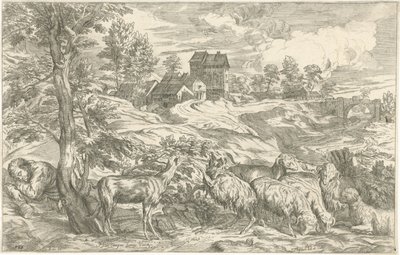 Paysage avec berger endormi - Valentin Lefebvre