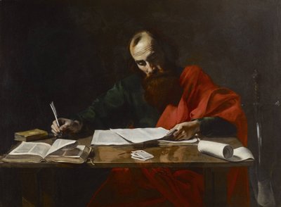 Saint Paul écrivant ses épîtres - Valentin de Boulogne