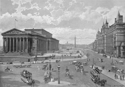 Liverpool : St. Georges Hall et Lime Street, vers 1896 - Valentine and Sons Ltd