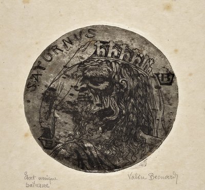 Représentation du divin Saturne (dessin) - Valère Bernard
