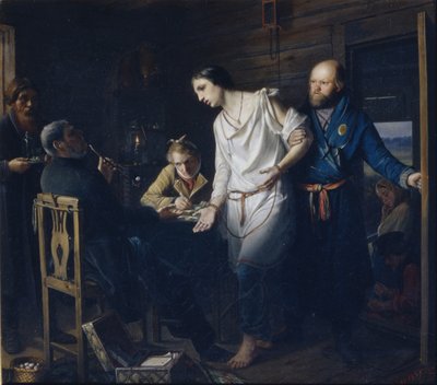 Commissaire de la police rurale enquêtant, 1857 - Vasili Grigorevich Perov