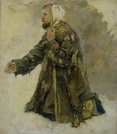 Le Fou de Dieu à genoux - Vasilij Ivanovic Surikov