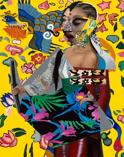 Dame aux urgences, 2023 (Acrylique sur bois) - Vaskeen Vaskeen
