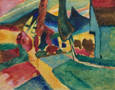 Paysage avec deux peupliers - Wassily Kandinsky