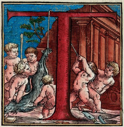 Initiale T, détail d