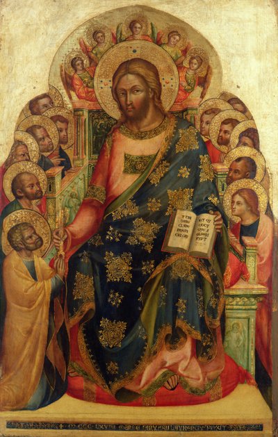 Christ en trône avec des saints et des anges remettant la clé à Saint Pierre - Lorenzo Veneziano