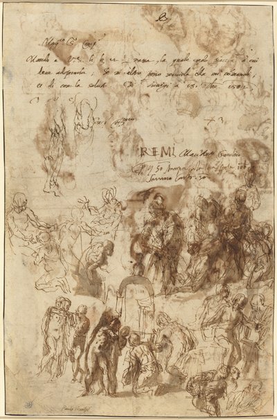 Études pour la Résurrection de Lazare et autres compositions (verso) - Veronese