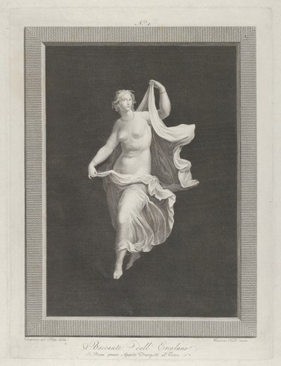 Une bacchante partiellement nue avançant et tenant les extrémités de son drapé, vers 1795-1820 - Vicenzo Feoli