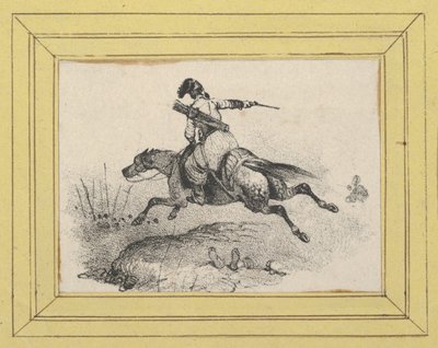 Soldat auf galoppierendem Pferd - Victor Adam