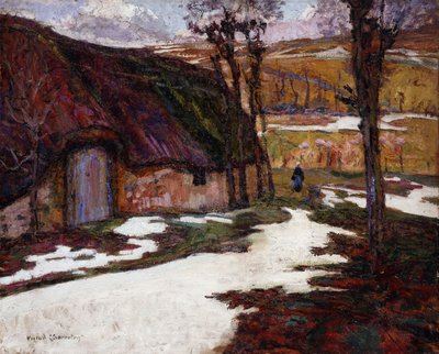 Paysanne devant la chaumière - Victor Charreton