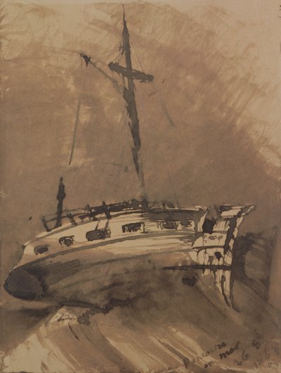 Un Navire dans une Mer Agitée, 1864 - Victor Hugo