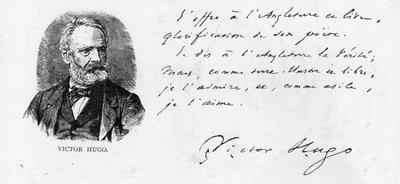 Dédicace de Victor Hugo à l