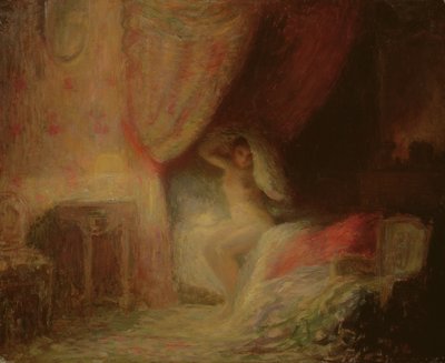 Scène de chambre baignée de lumière - Victor Lecomte