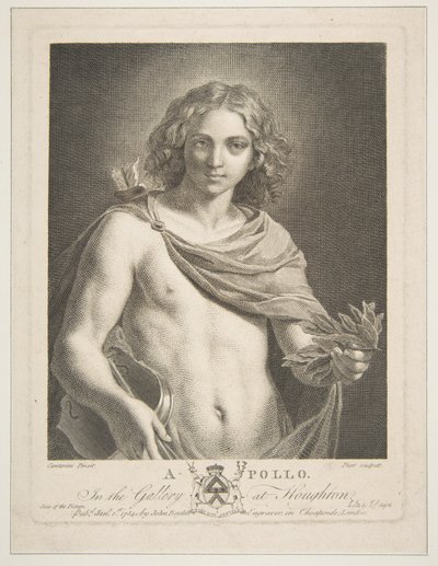 Apollon portant un manteau et tenant une branche de laurier et un violon, 1784 - Victor Marie Picot