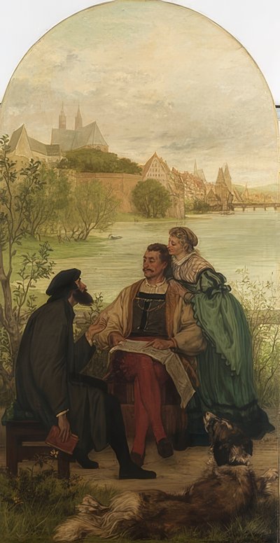 Chevalier Hartmut von Kronberg chez le réformateur Oecolampadius à Bâle - Victor Müller