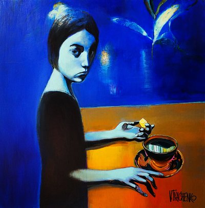 Femme pensive, plongée dans ses pensées - Victor Tkachenko