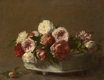 Roses dans un pot en porcelaine, vers 1875?-1900 - Victoria Dubourg