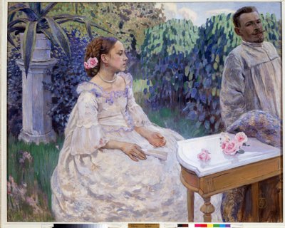 Autoportrait avec la sœur - Viktor Elpidiforovich Borisov Musatov