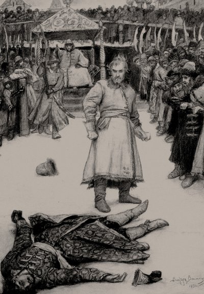 Illustration du poème Le Chant du marchand Kalashnikov par M. Lermontov, 1891 - Viktor Mikhaylovich Vasnetsov