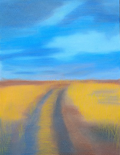 Chemin à travers les champs dorés - Viktoriia Saunina