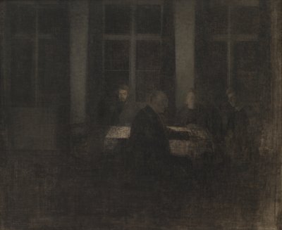 Soirée dans le salon - Vilhelm Hammershøi