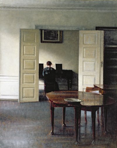 Un Intérieur avec une Femme Jouant du Piano, 1910 - Vilhelm Hammershoi