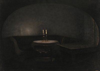 Intérieur, lumière artificielle - Vilhelm Hammershoi