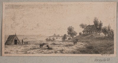 Paysage avec une maison de paysan et une cabane - Vilhelm Kyhn