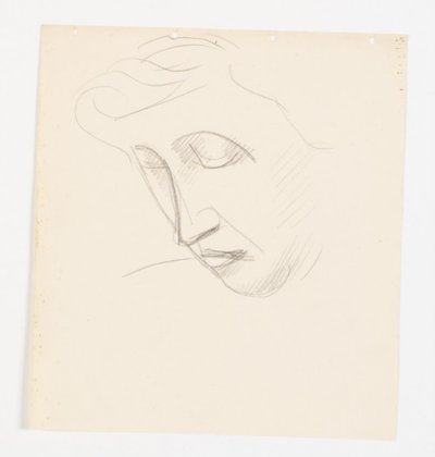 Portrait de femme en trois-quarts profil, penchée vers la gauche - Vilhelm Lundstrøm