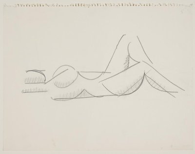 Modèle féminin couché, jambes vers la droite - Vilhelm Lundstrøm