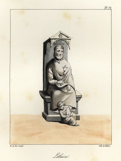 Statue de Lothaire I, empereur carolingien, roi d