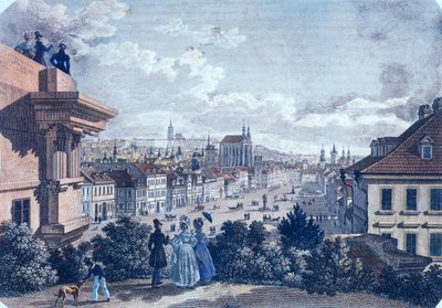 Marché aux chevaux sur la place Venceslas, Prague, 1835 - Vincenc and Geissler, F. Morstadt