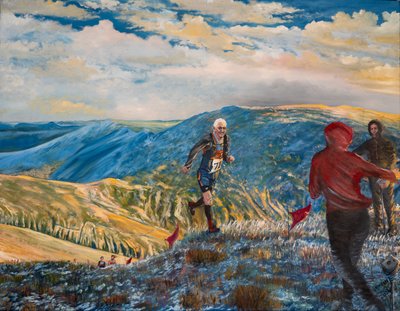 Graham au checkpoint 5, 2024 (huile sur toile) - Vincent Alexander Booth
