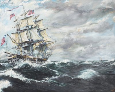 USS Constitution se dirige vers HM Frigate Guerriere 1908-1812, 2003 - Vincent Alexander Booth