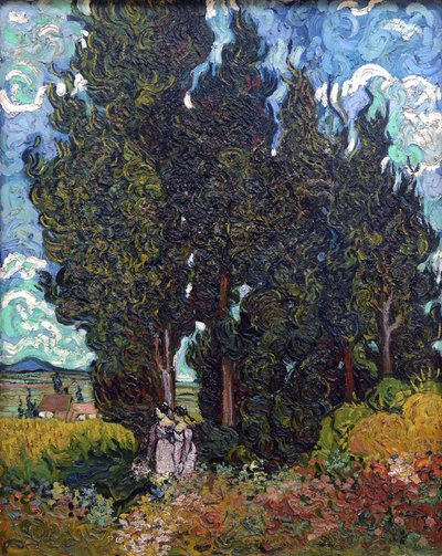 Cyprès avec deux figures, 1889-1890 - Vincent van Gogh