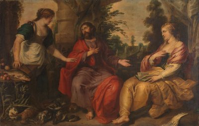 Le Christ avec Marthe et Marie, vers 1630-1634 (huile sur toile) - Vincent Malo
