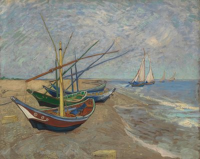 Bateaux de pêche sur la plage de Les Saintes-Maries-de-la-Mer. Arles, juin 1888 - Vincent van Gogh