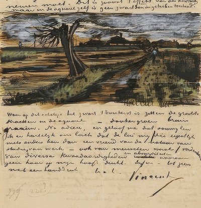 Saule têtard, Lettre à Theo van Gogh - Vincent van Gogh