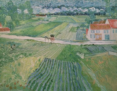 Paysage à Auvers après la pluie (Paysage avec carrosse et train) - Vincent van Gogh