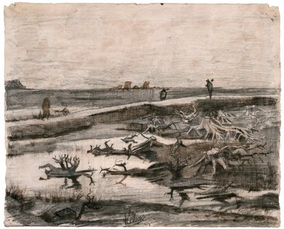 Paysage avec troncs de tourbière (Travaux aux champs) - Vincent van Gogh