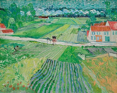Paysage avec une calèche et un train - Vincent van Gogh